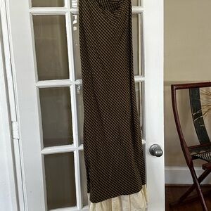 ANTONIO MELANI Diagonal Striped Maxi Skirt in Black and Brown